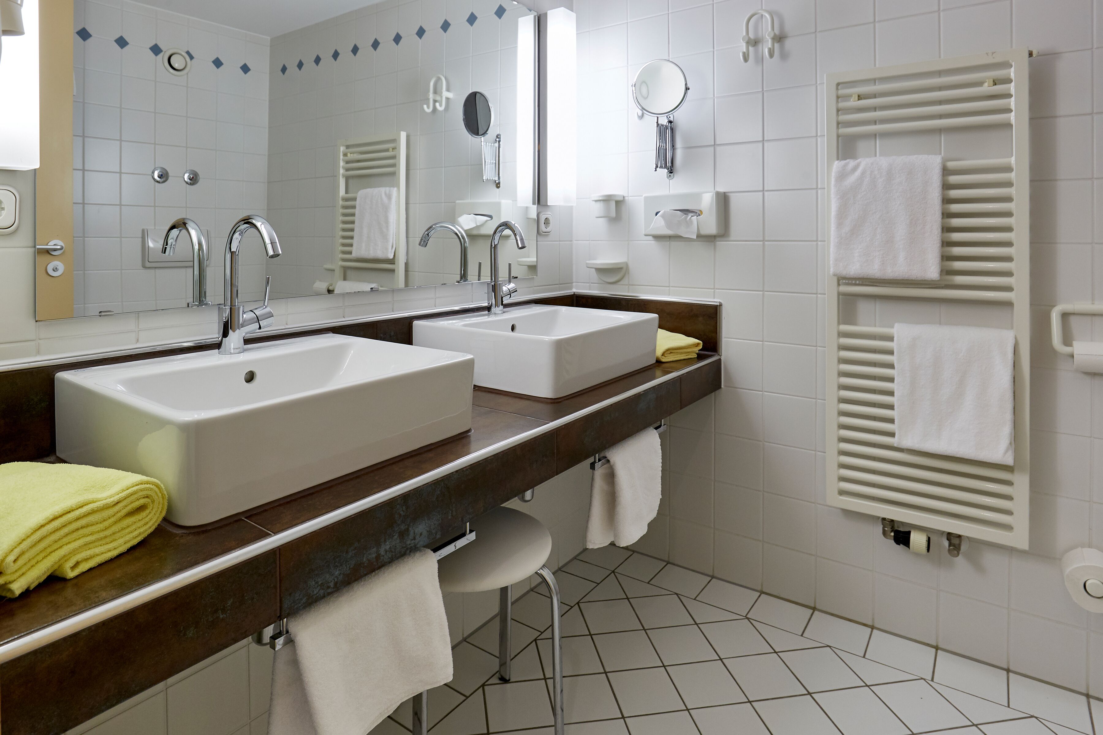 superior double room | bathroom | shower, free toiletries, hair dryer, towels