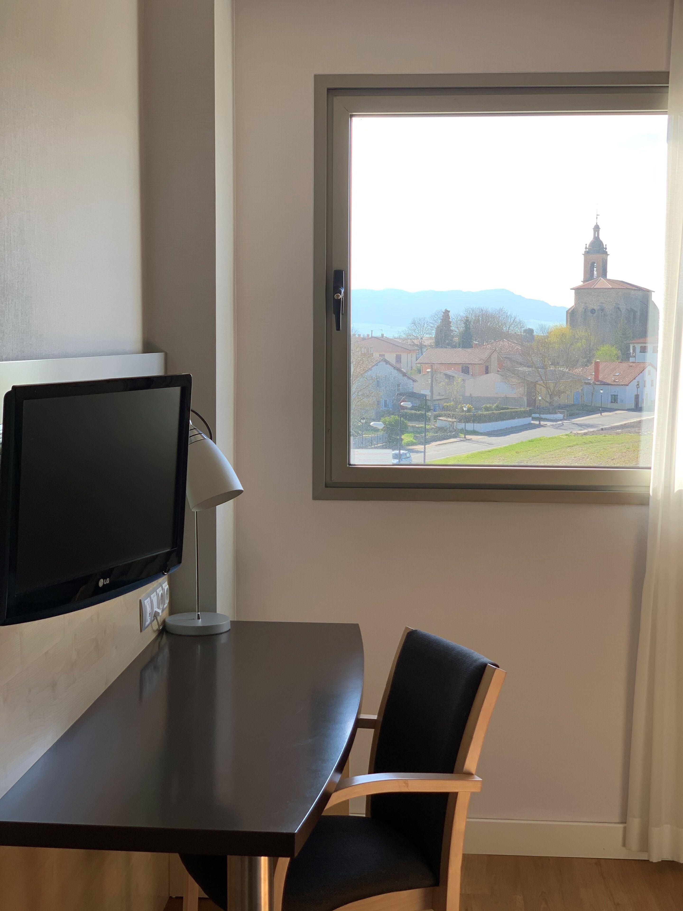 1 bedroom, desk, blackout curtains, iron/ironing board