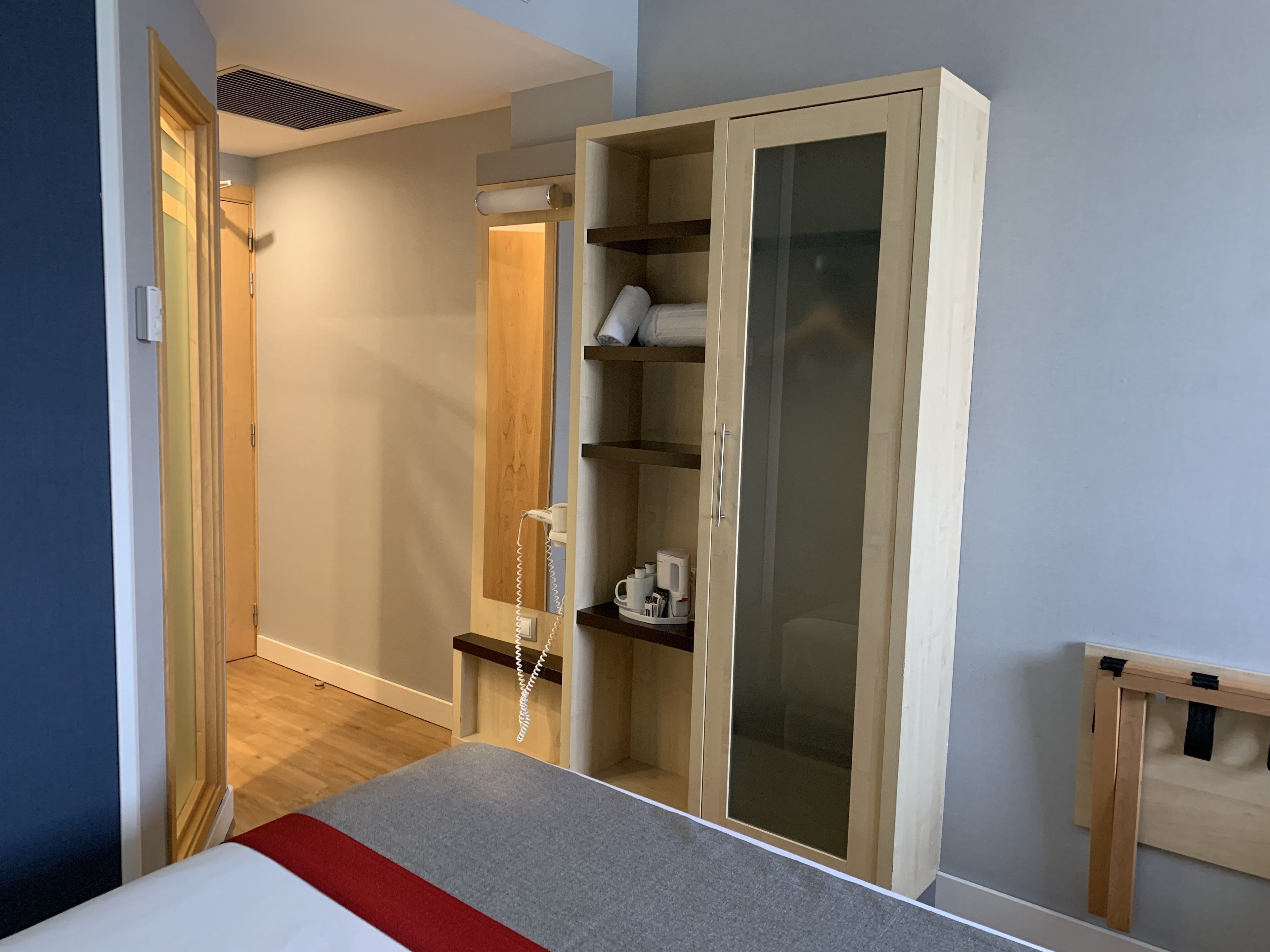 1 bedroom, desk, blackout curtains, iron/ironing board