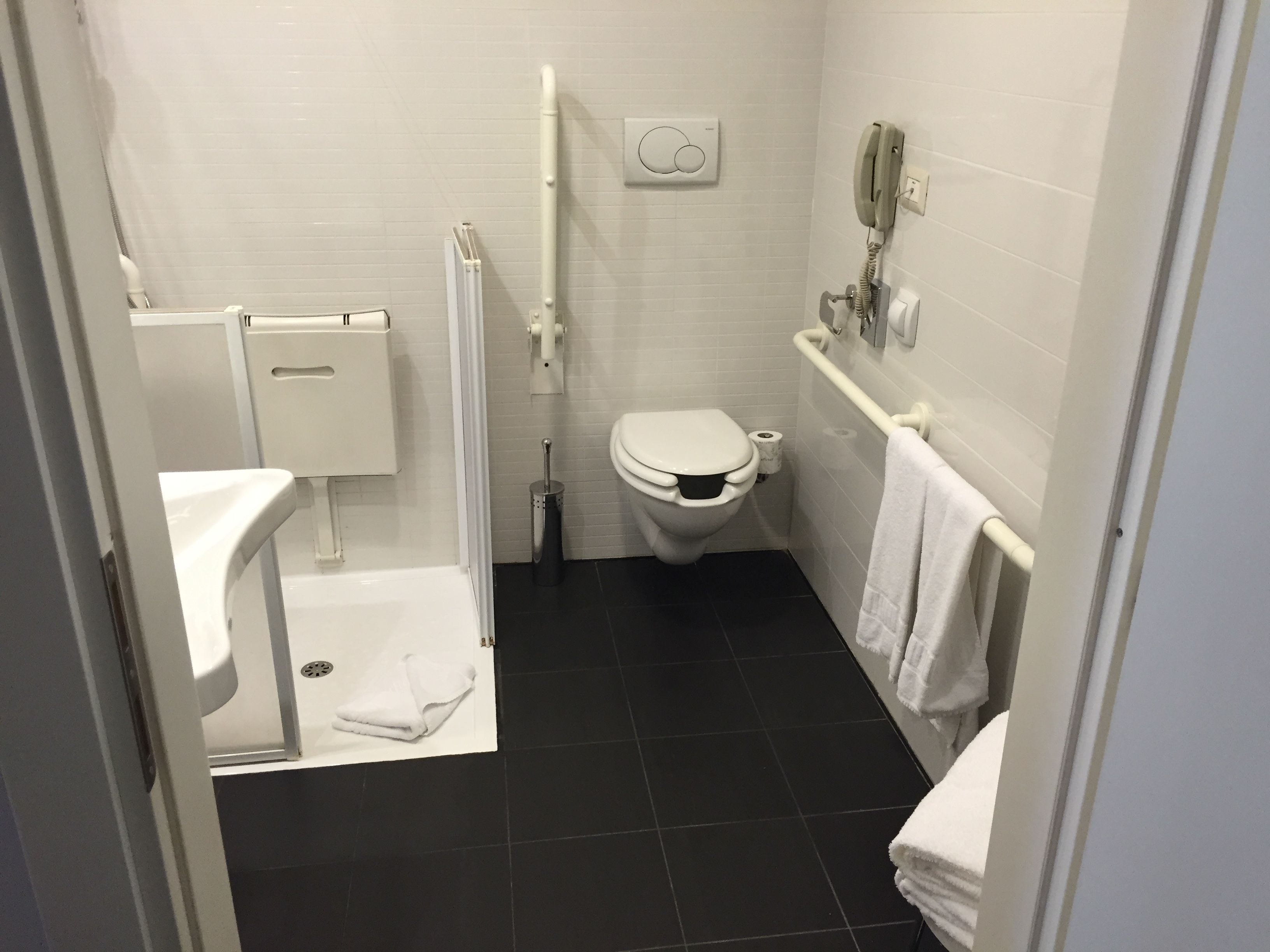 standard room, 1 queen bed, accessible | bathroom | free toiletries, hair dryer, bidet, towels