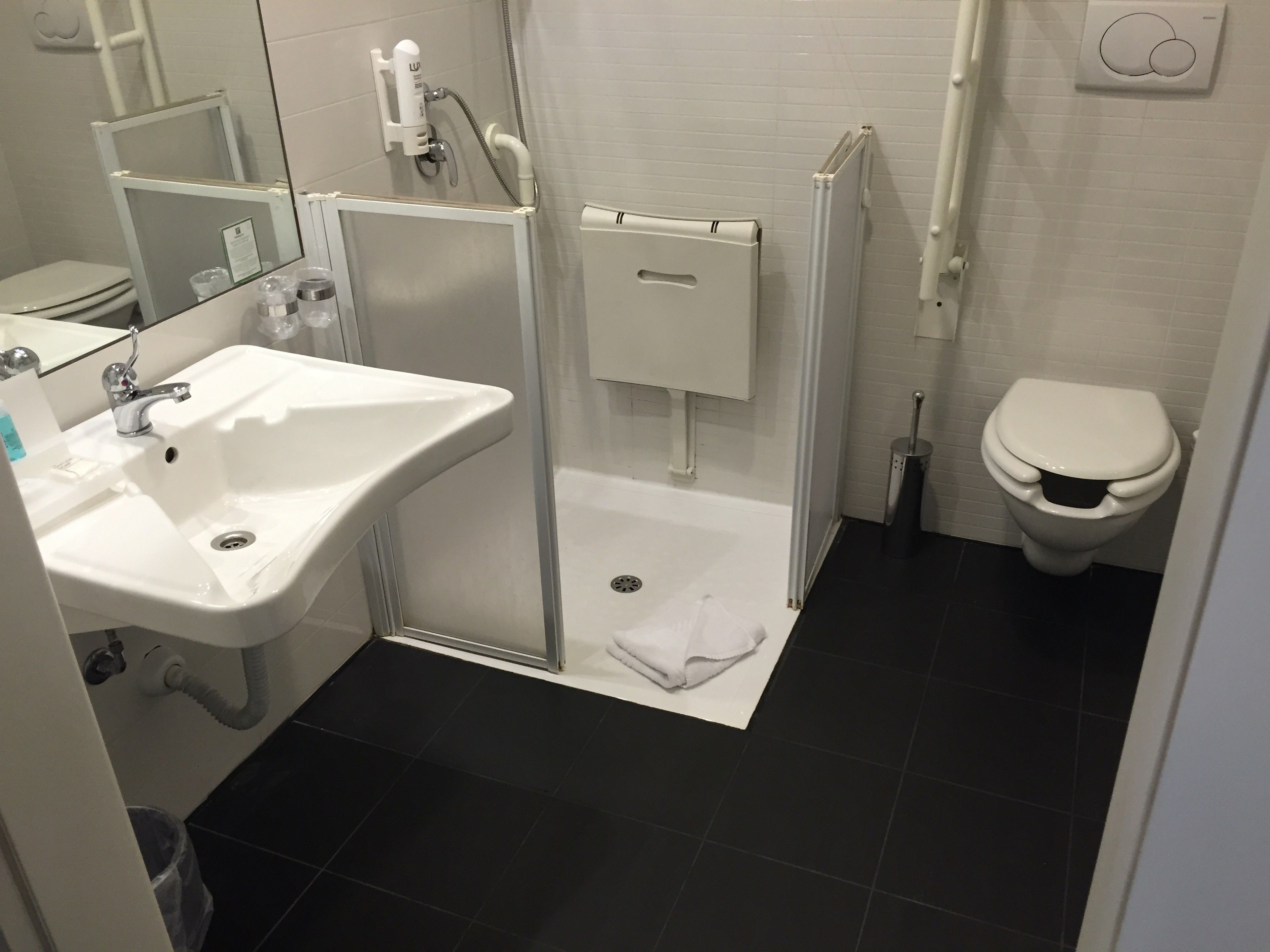 standard room, 1 queen bed, accessible | bathroom | free toiletries, hair dryer, bidet, towels