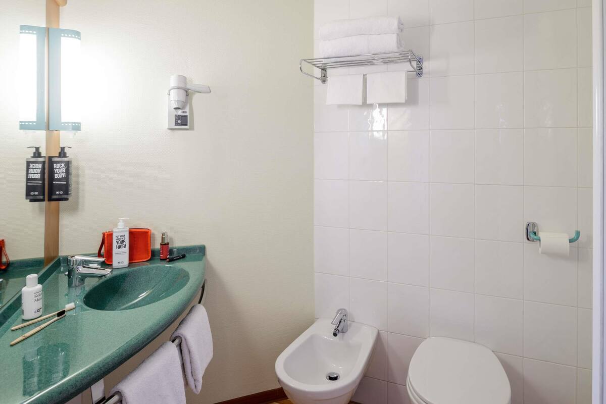 shower, eco-friendly toiletries, hair dryer, bidet