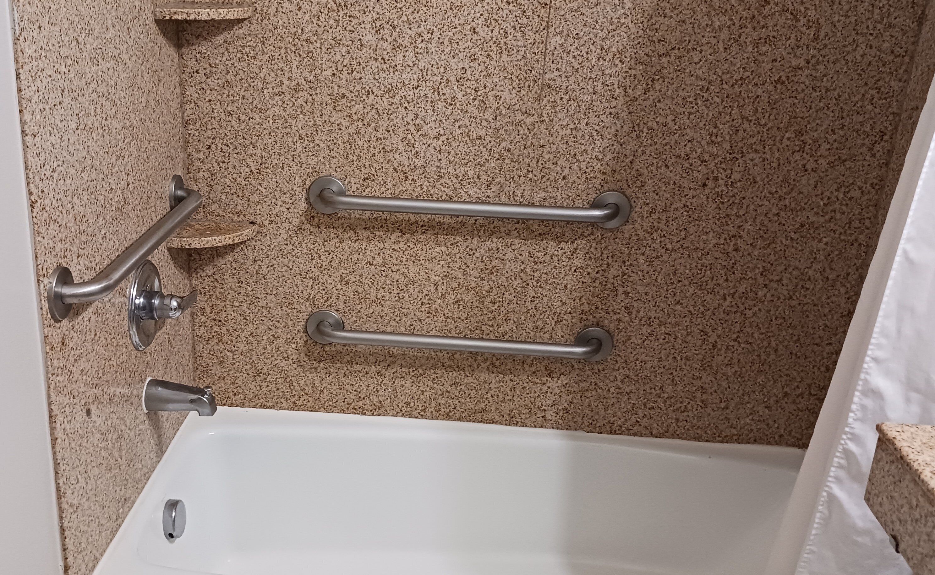 free toiletries, hair dryer, towels