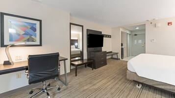 Pillow-top beds, desk, laptop workspace, blackout curtains