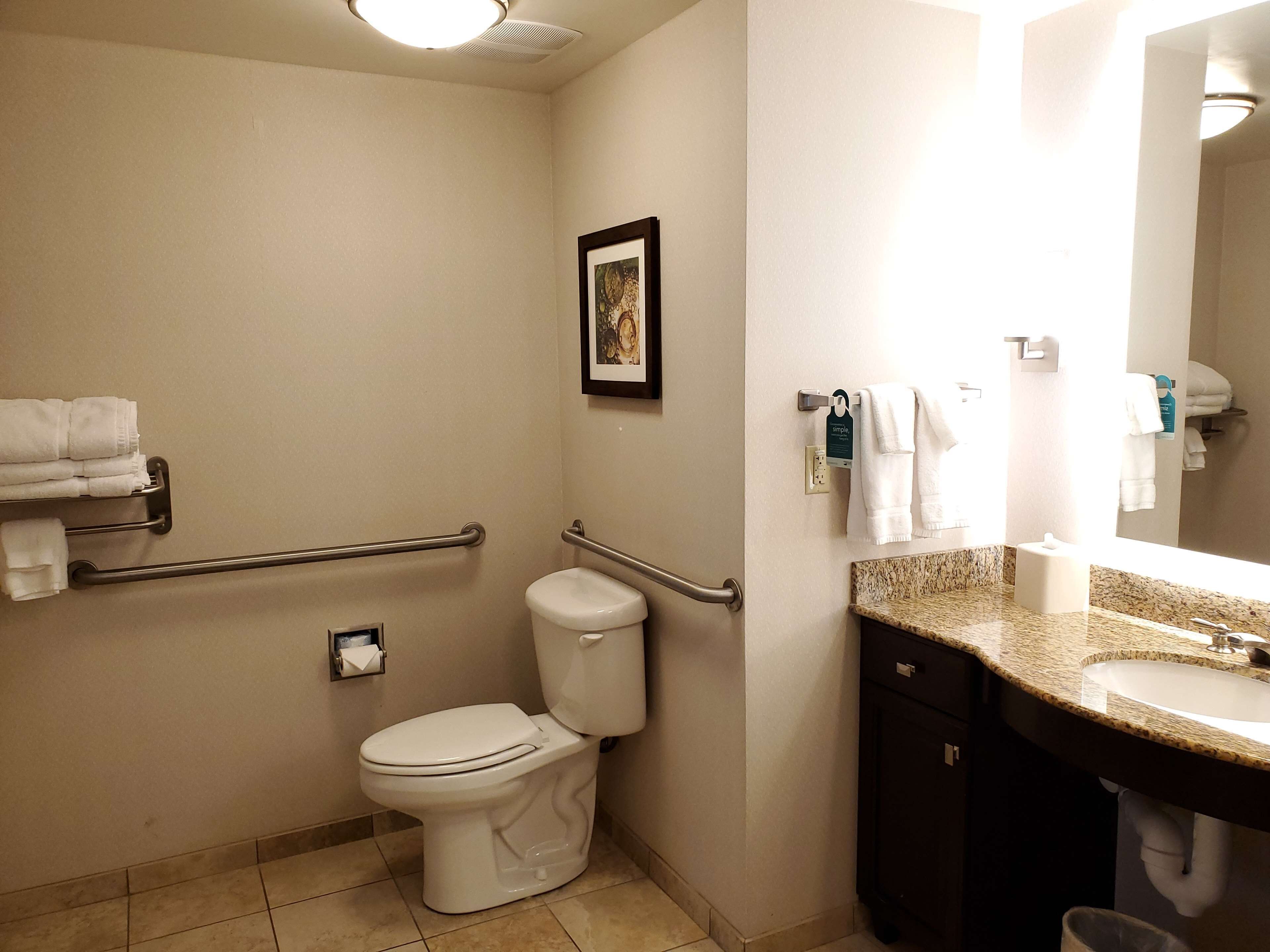suite, accessible, non smoking | bathroom | combined shower/bathtub, free toiletries, hair dryer, towels