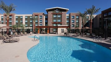 Outdoor pool, open 8:00 AM to 10:00 PM, pool umbrellas, sun loungers