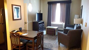 Suite, Accessible, Non Smoking | Living area | 32-inch flat-screen TV with cable channels, TV, DVD player
