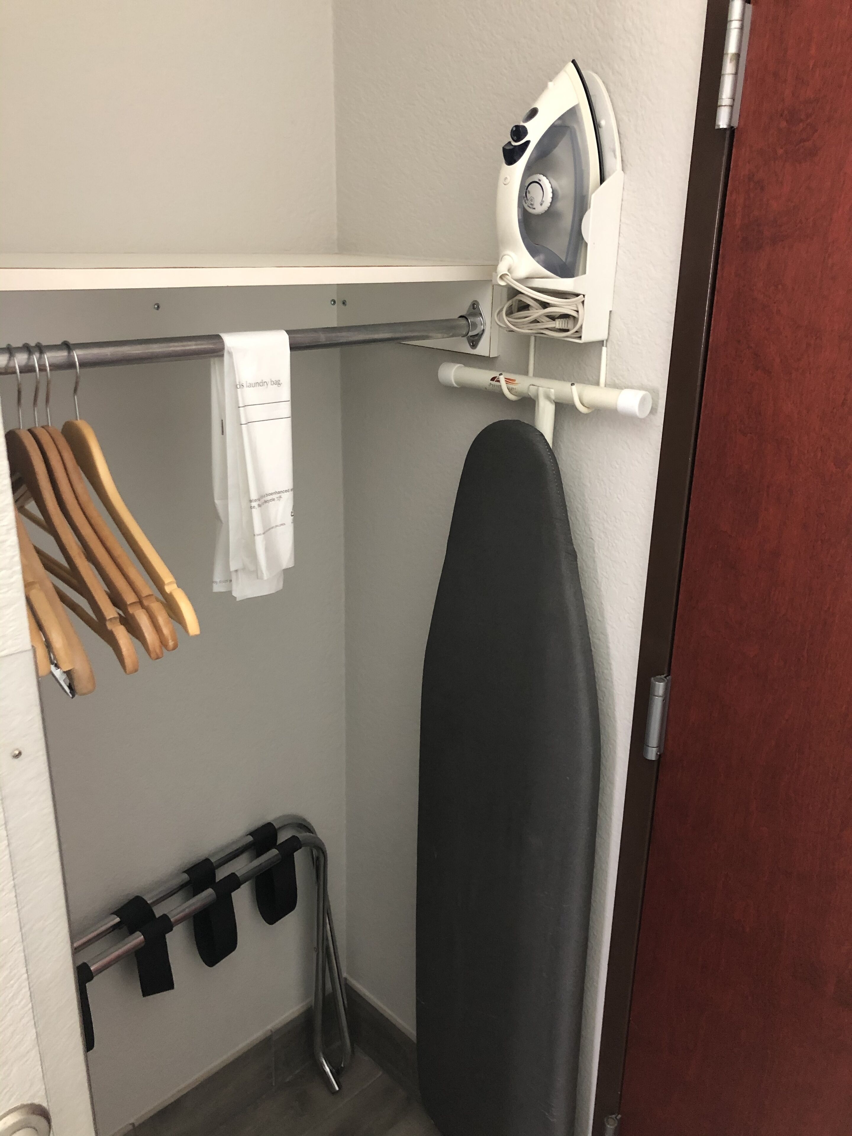 desk, laptop workspace, iron/ironing board, free wifi