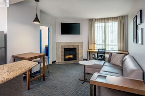 Suite, 1 Bedroom, Fireplace | Premium bedding, pillowtop beds, desk, laptop workspace - Residence Inn by Marriott Birmingham Downtown at UAB (Birmingham)