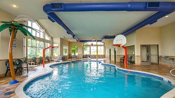 Indoor pool, open 6 AM to 11 PM, pool loungers