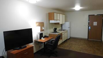 Individually decorated, individually furnished, desk, blackout drapes