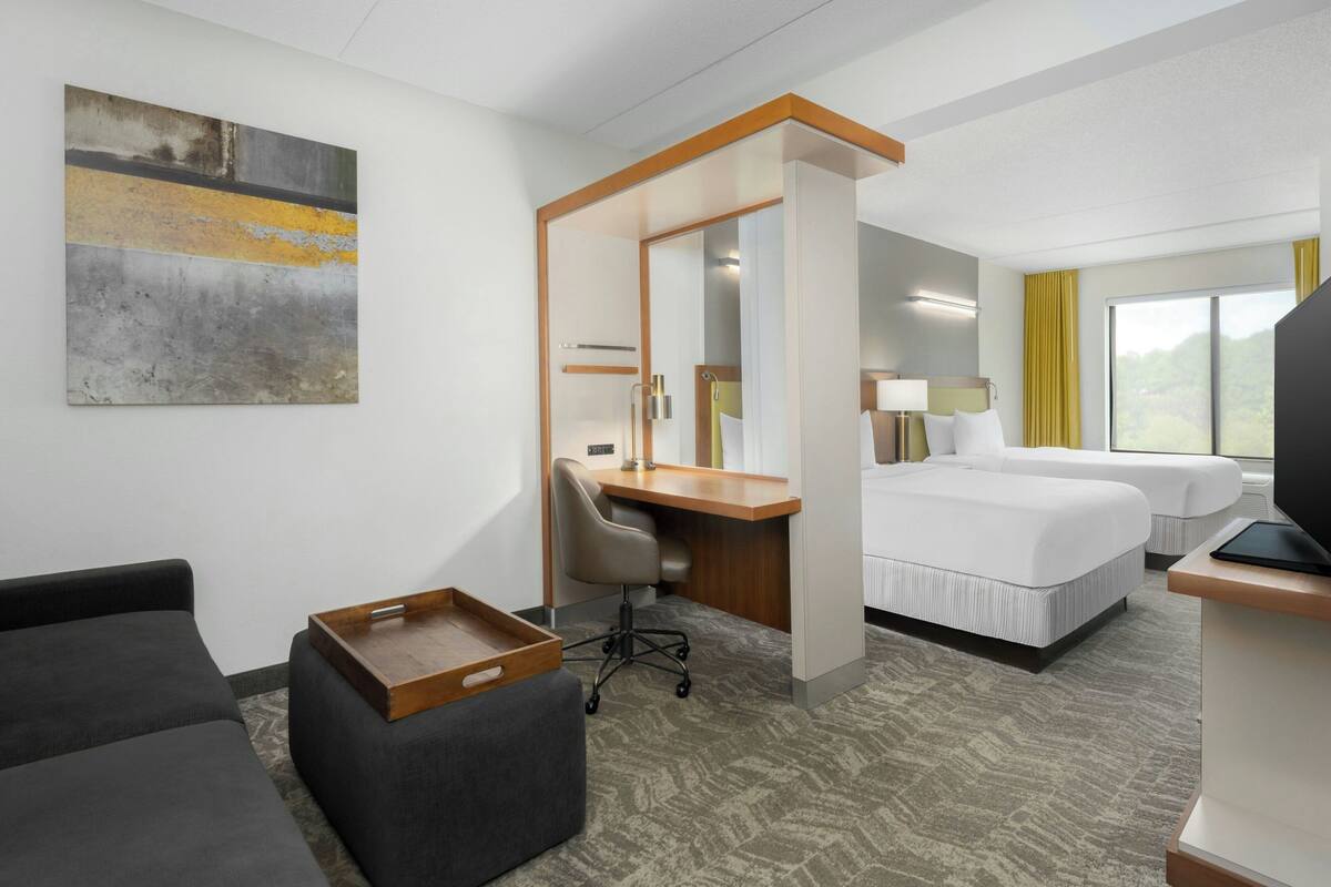 studio, 2 queen beds, non smoking | desk, laptop workspace, blackout curtains, soundproofing