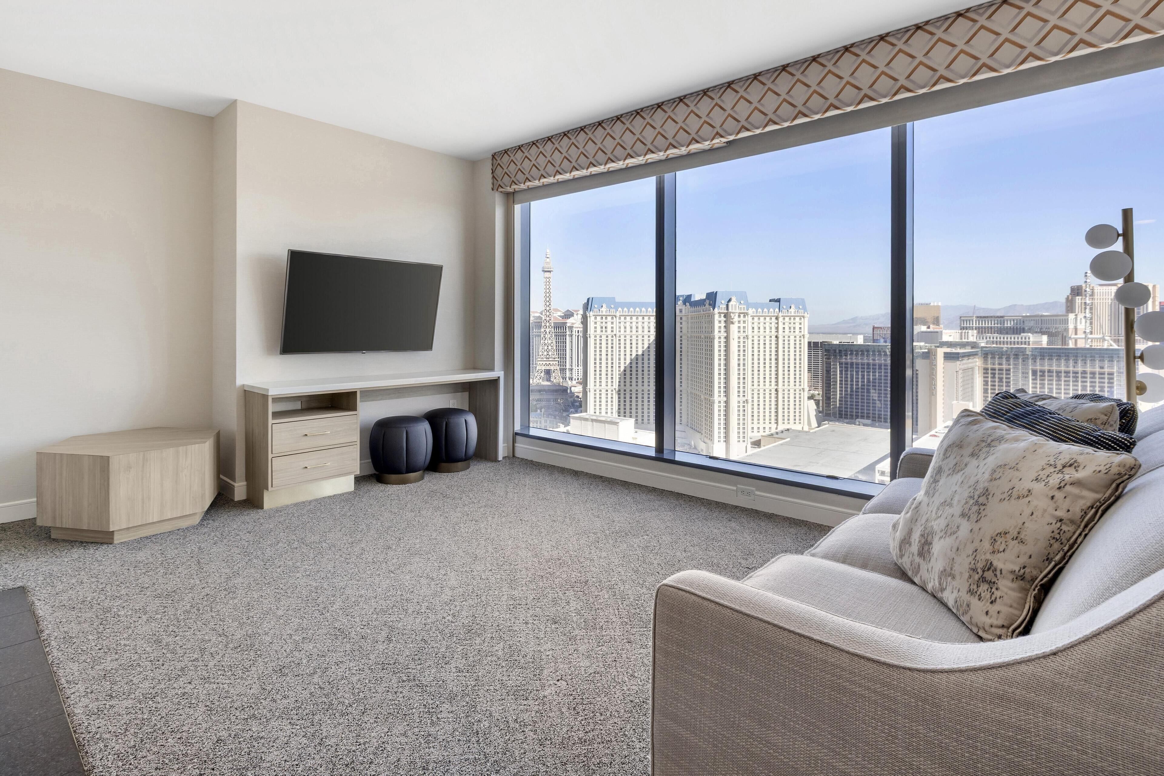 50-inch LCD TV with cable channels, TV, DVD player