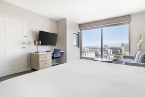 Premium bedding, down comforters, pillowtop beds, in-room safe
