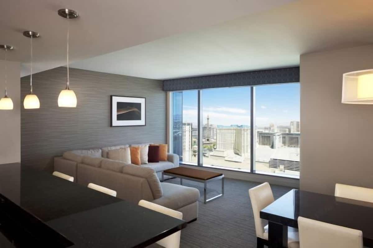 Living area | 50-inch LCD TV with cable channels, TV, DVD player