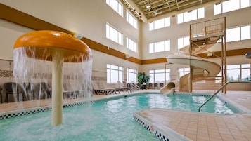 Indoor pool, open 8:00 AM to 10:00 PM, sun loungers