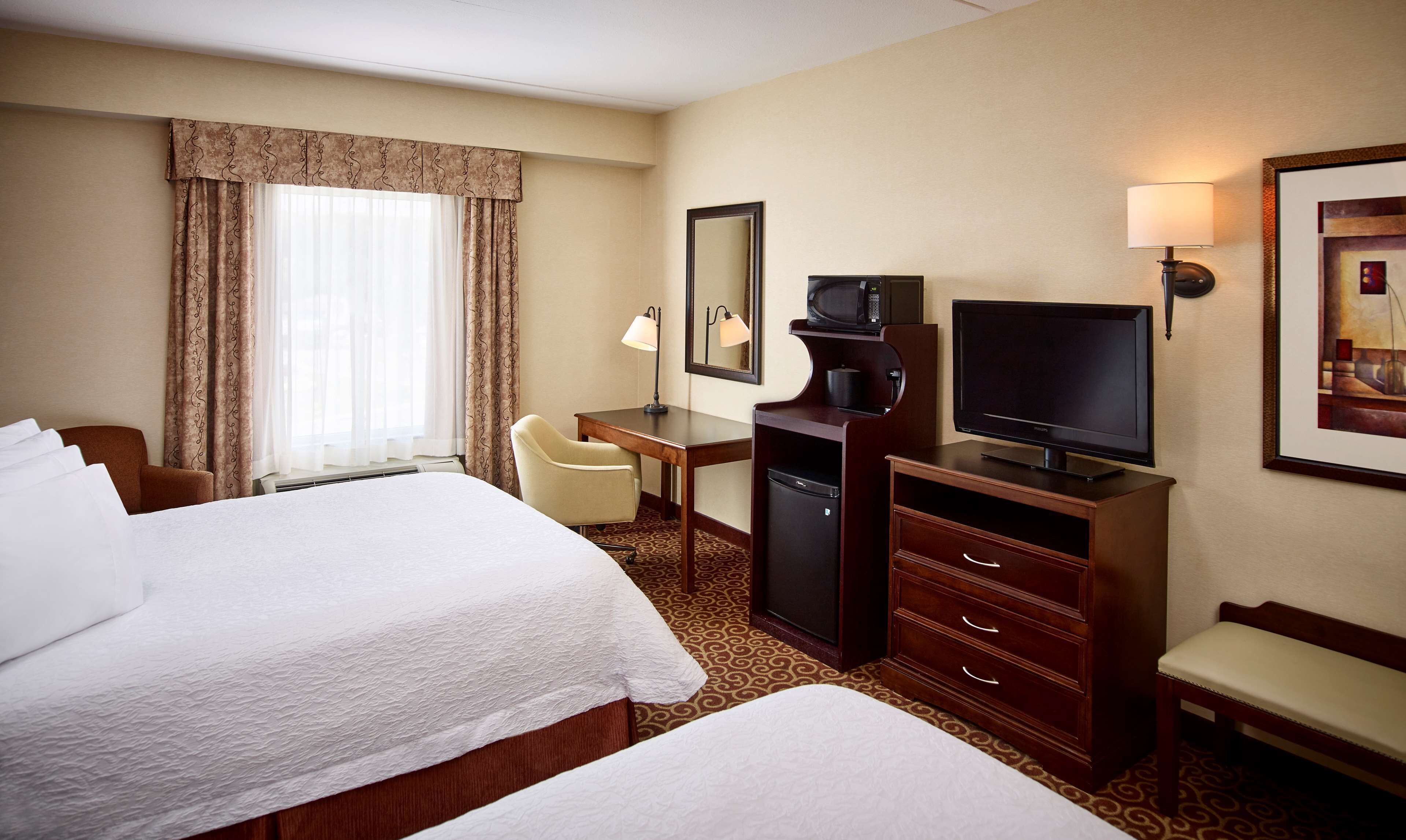 two queen beds non smoking | blackout curtains, iron/ironing board, free cots/infant beds, free wifi