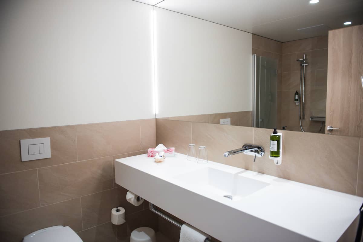 shower, free toiletries, hair dryer, bathrobes