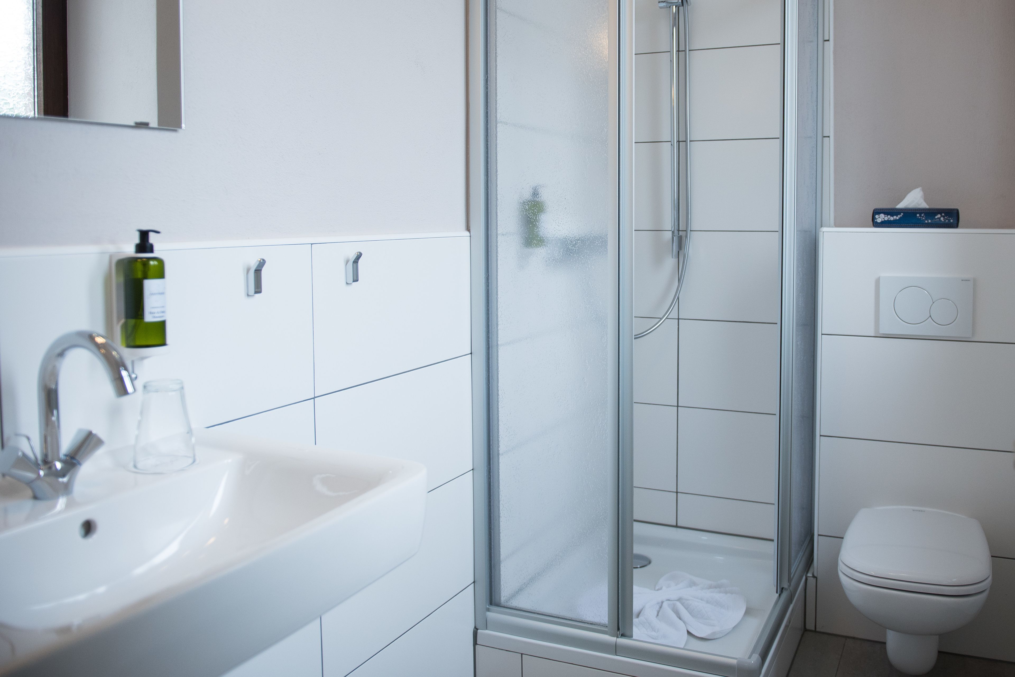 shower, free toiletries, hair dryer, bathrobes