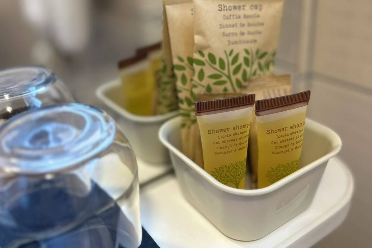 shower, free toiletries, hair dryer, bathrobes