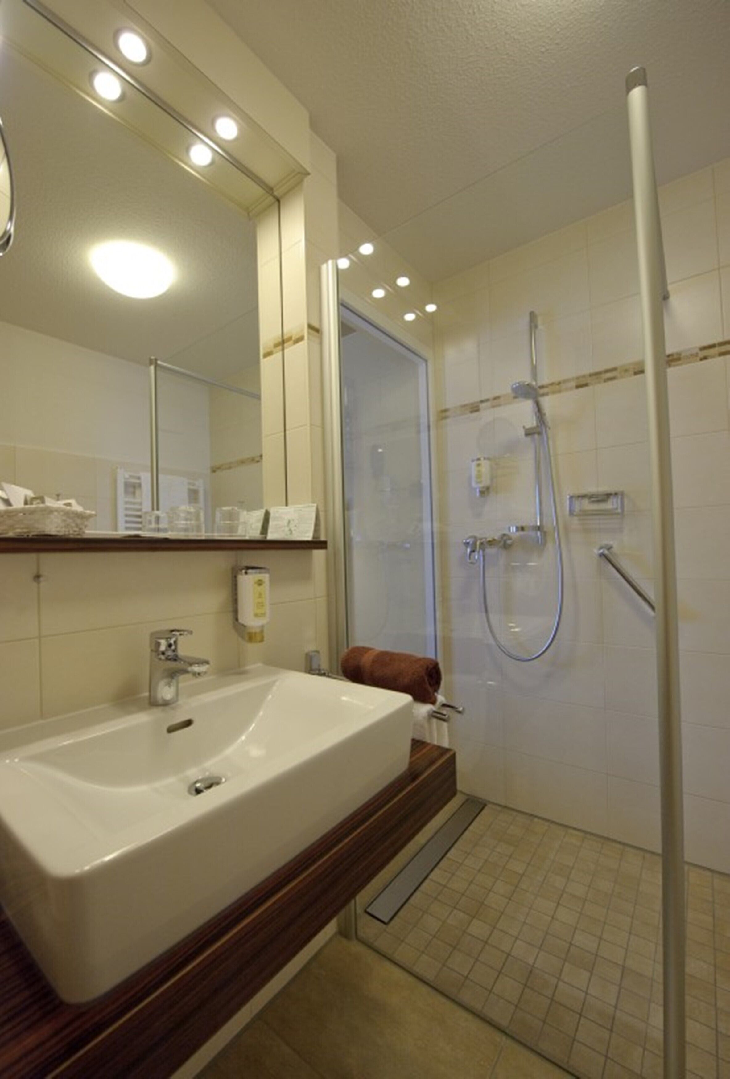 double room balcony/terrace altmühlaue | bathroom | shower, free toiletries, hair dryer, bathrobes