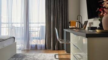 Studio apartment | 1 soveværelse, pengeskab på værelset, individuelt design