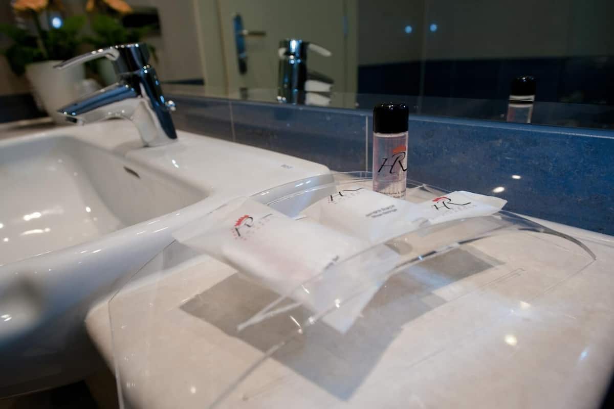 free toiletries, hair dryer, slippers, bidet