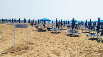 Beach nearby, white sand, sun-loungers, beach umbrellas