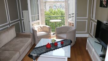 Suite, 1 Double Bed with Sofa bed, Annex Building | Living room | LCD TV