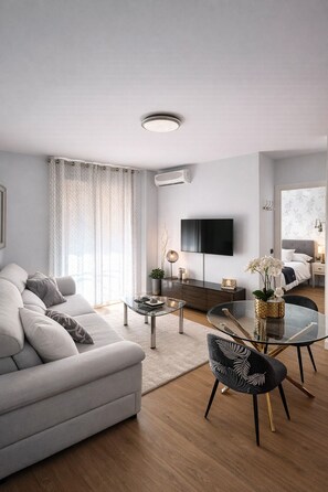 Apartment, 1 Schlafzimmer | Hochwertige Bettwaren, Zimmersafe, individuell dekoriert