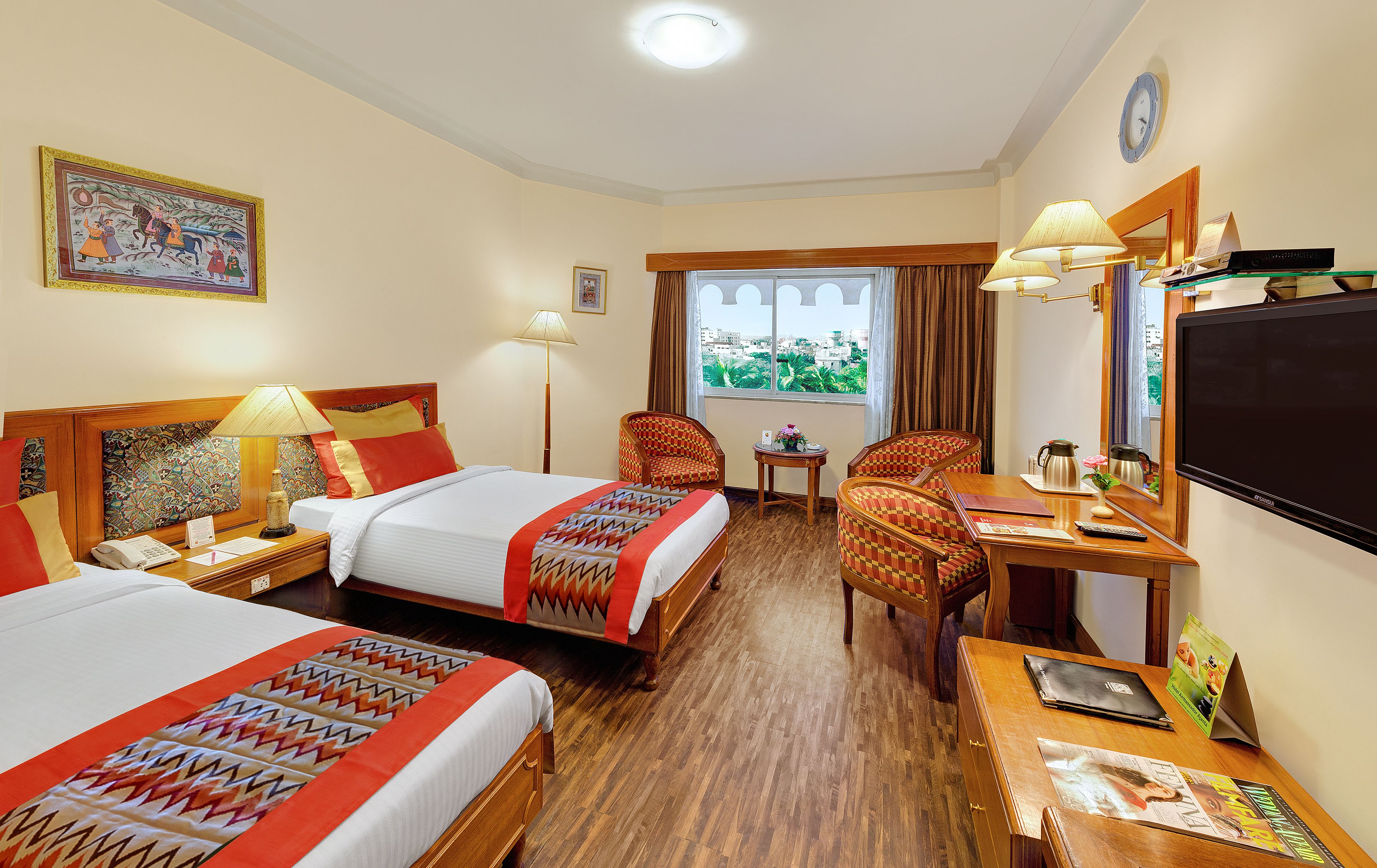 In-room safe, desk, laptop workspace, blackout curtains