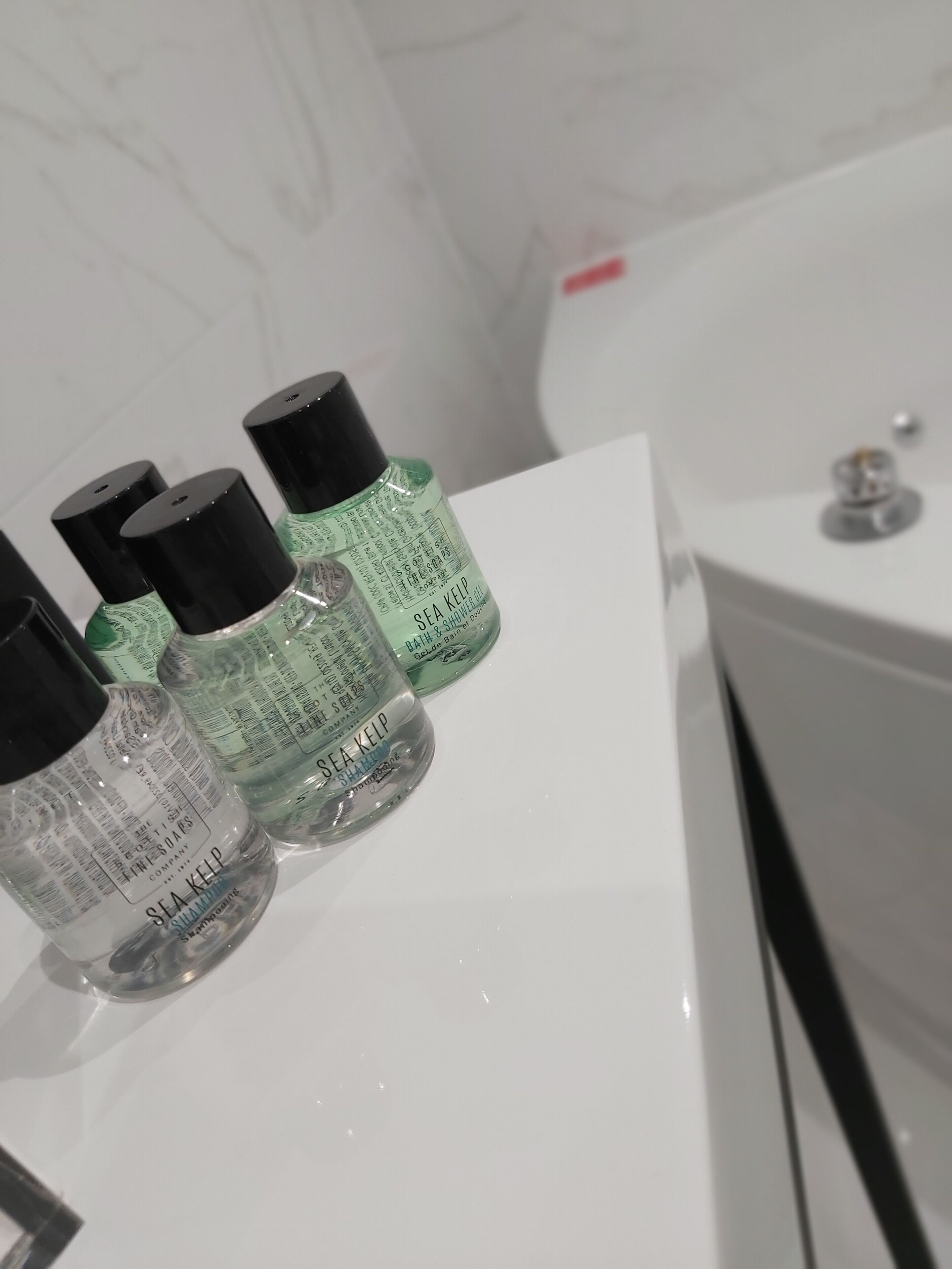 honeymoon double room | bathroom | shower, designer toiletries, hair dryer, towels