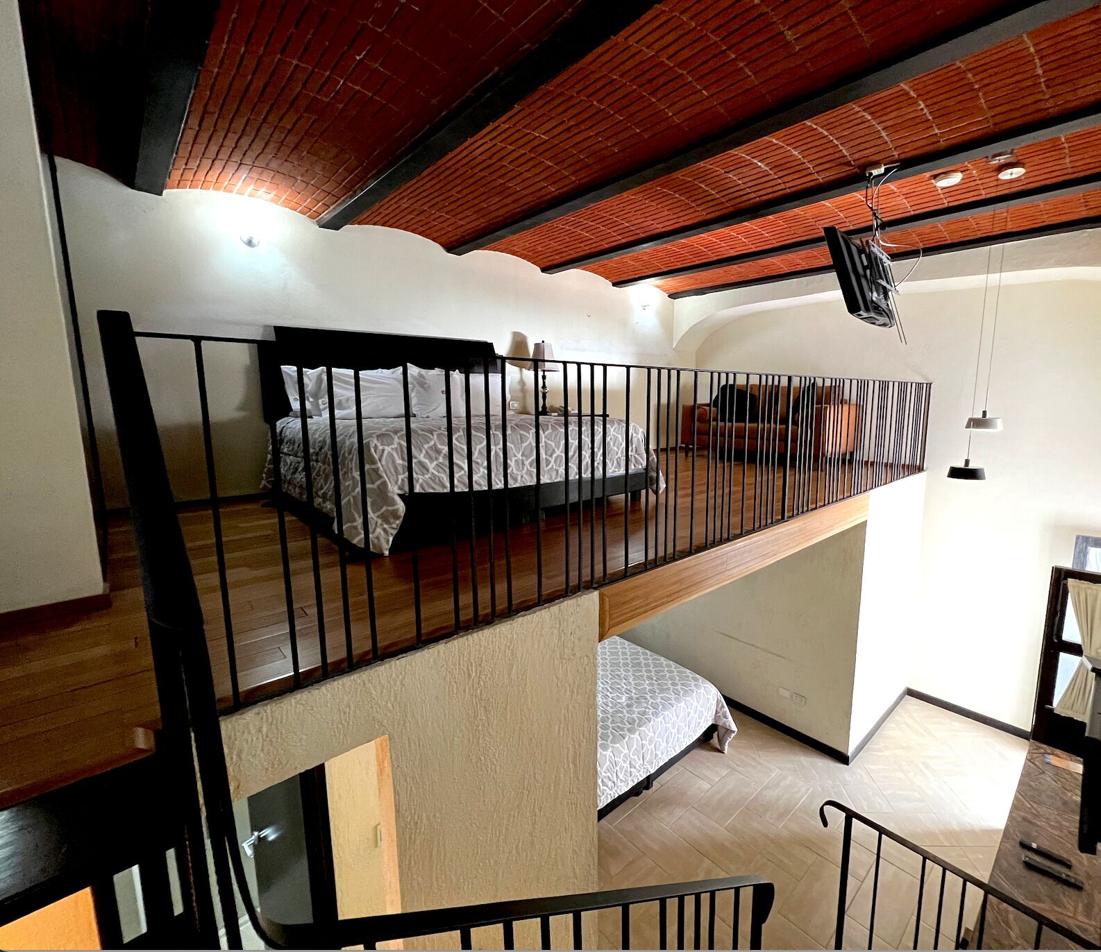 family room | 1 bedroom, premium bedding, in-room safe, iron/ironing board