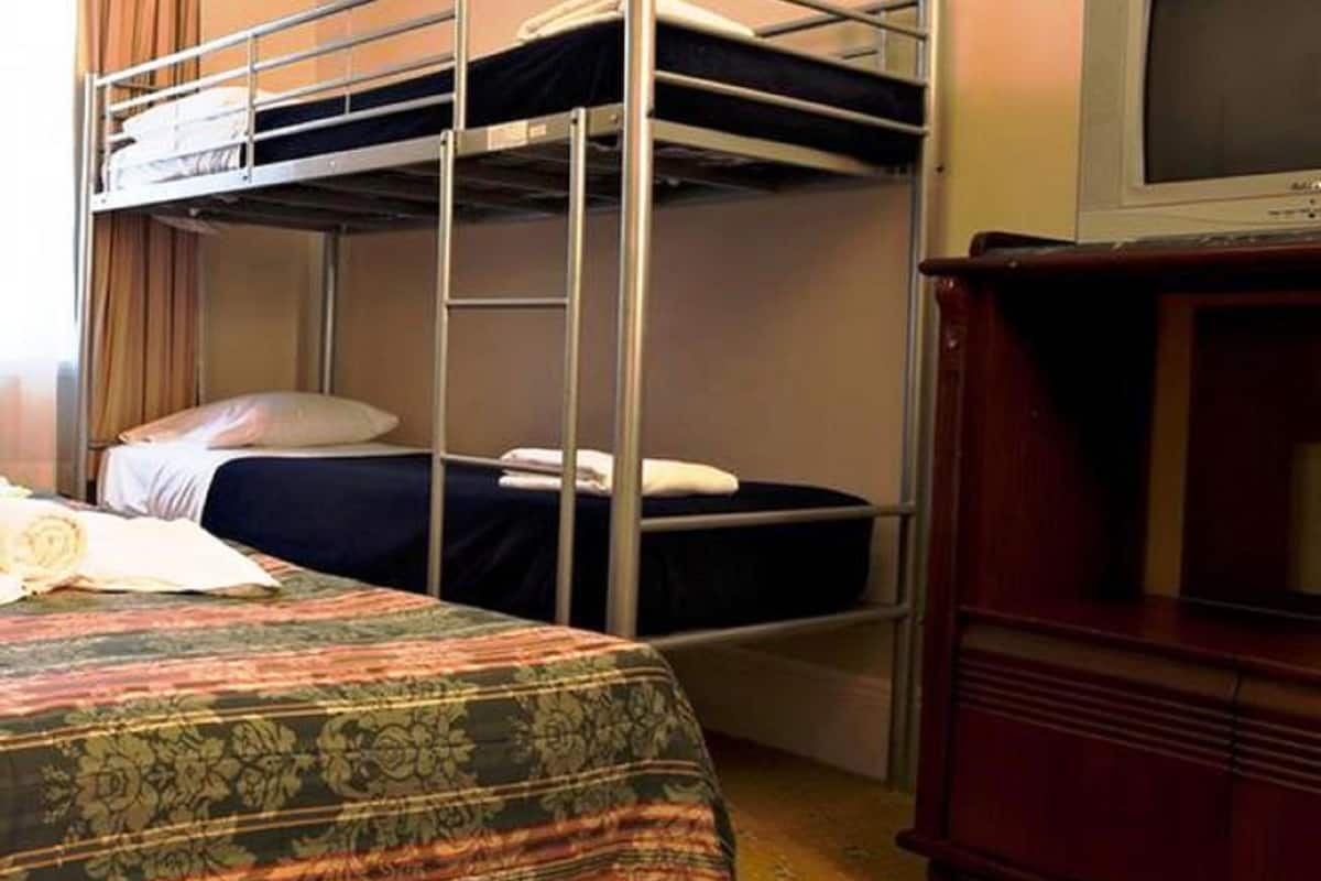 Blackout drapes, WiFi (free), bed sheets