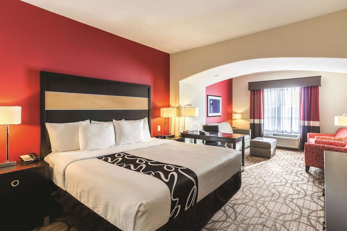 deluxe suite, 1 king bed, non smoking | premium bedding, down duvets, individually furnished, desk