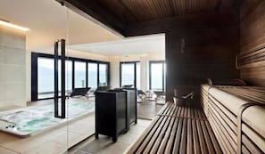 Espace de soins pour les couples, sauna, bain à remous, hammam