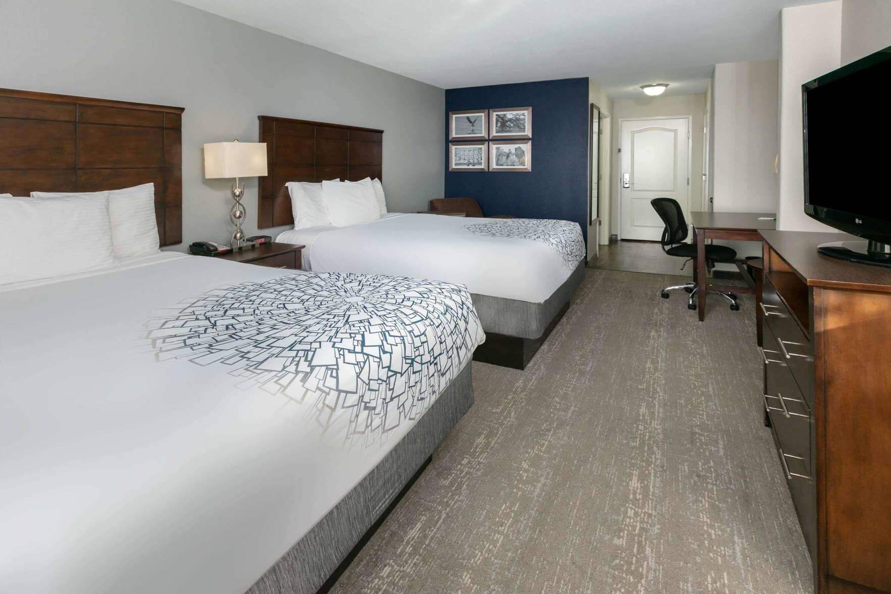 Premium bedding, pillowtop beds, desk, iron/ironing board