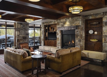 Sitting area in hotel lobby at Hyatt Vacation Club at Northstar Lodge, Lake Tahoe