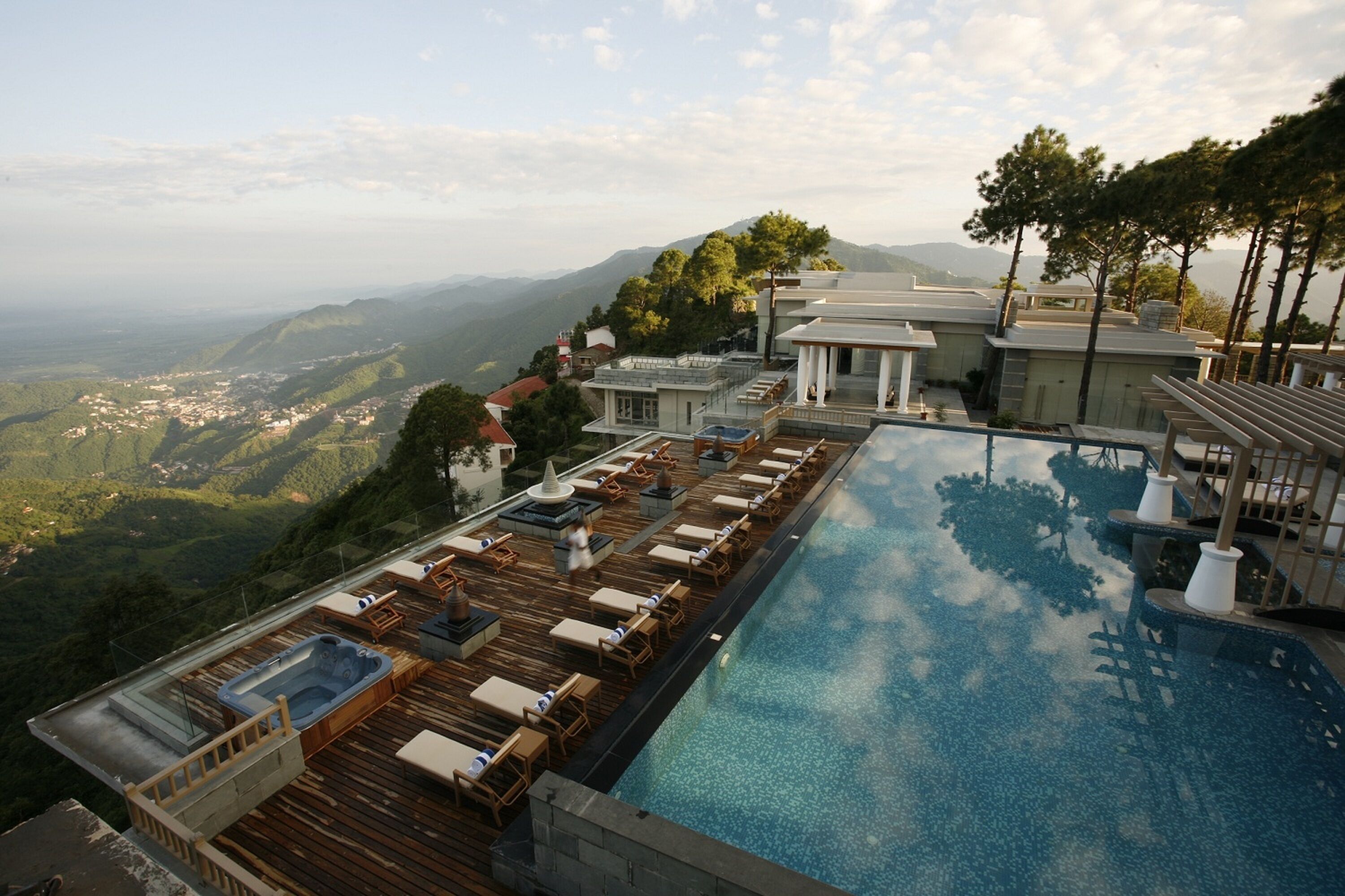 Outdoor pool, pool loungers