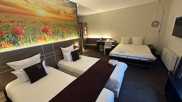 Quadruple Room, Accessible | In-room safe, desk, laptop workspace, blackout curtains