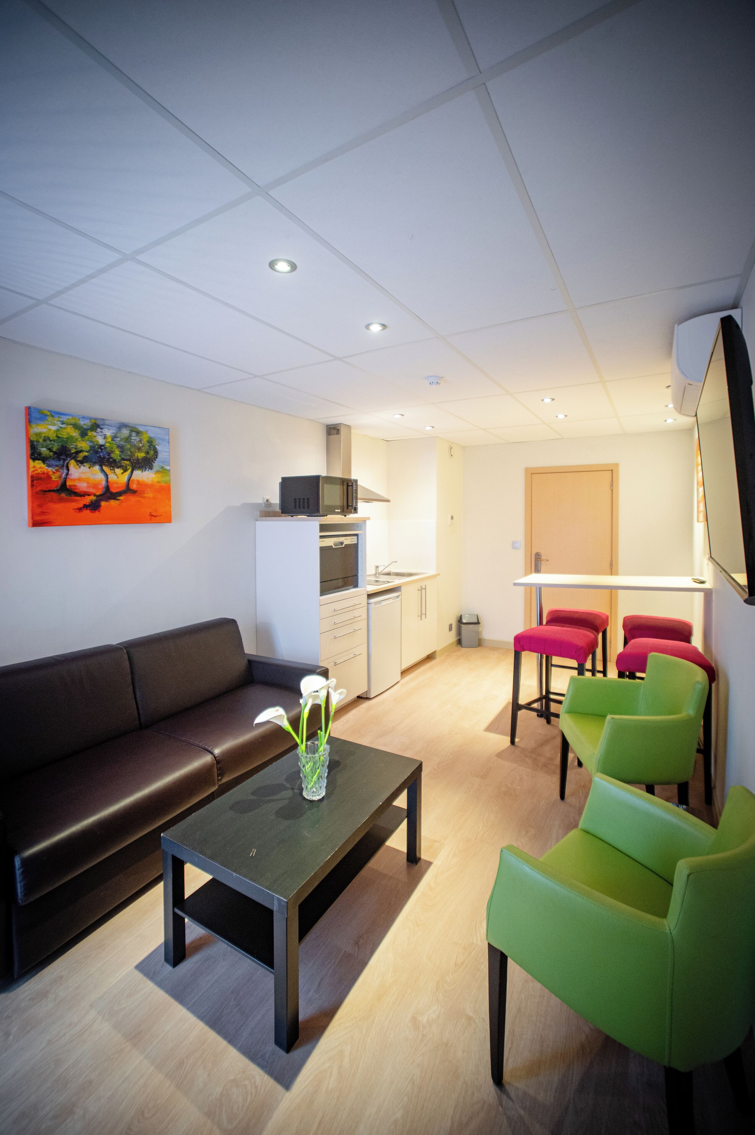 Business Apartment | In-room safe, desk, laptop workspace, blackout drapes