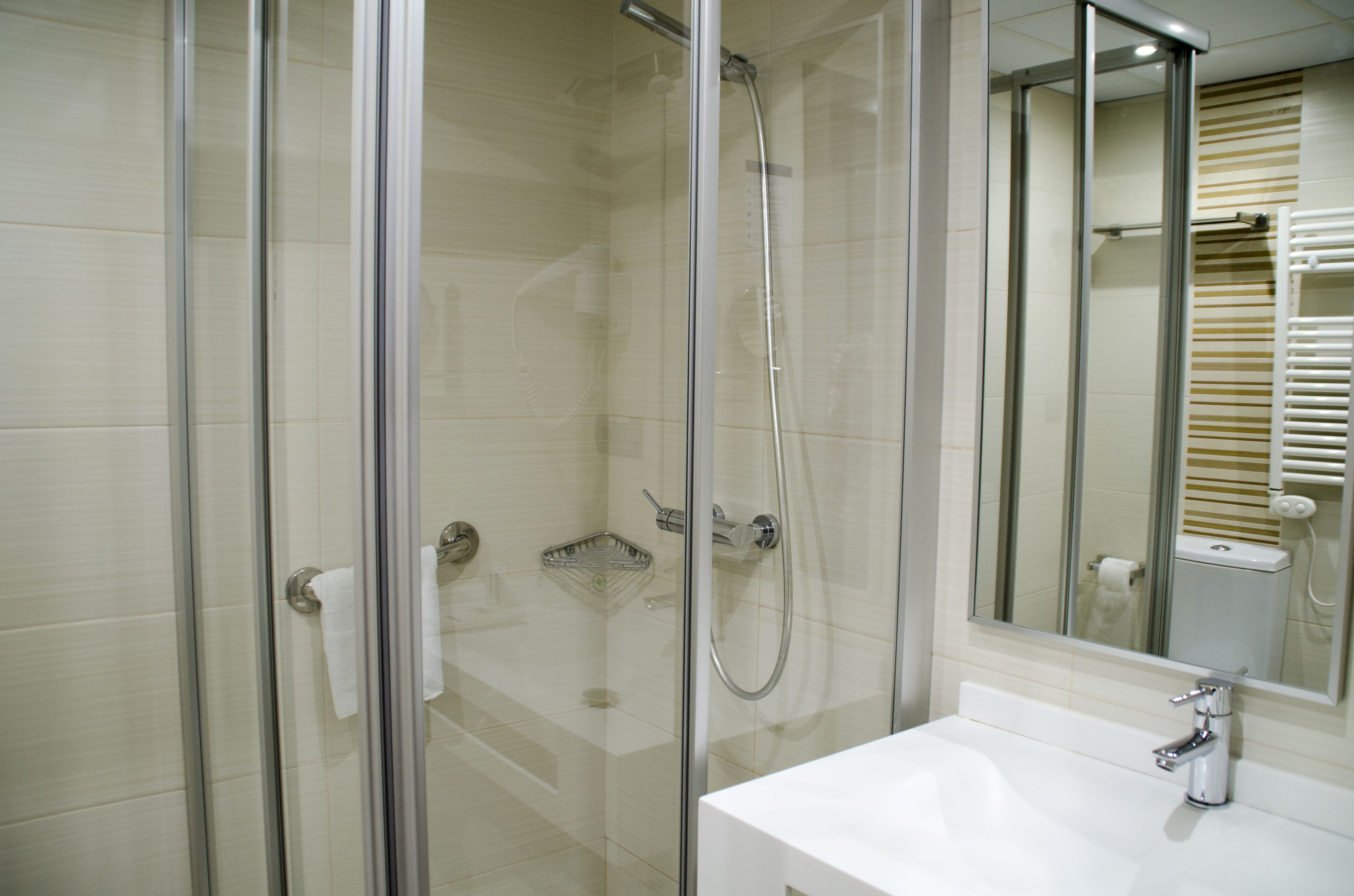 shower, free toiletries, hair dryer, bidet