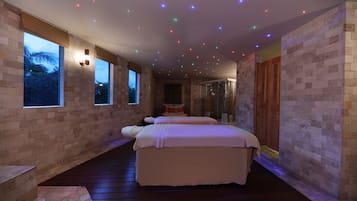 Couples treatment rooms, sauna, hot tub, steam room, Turkish bath