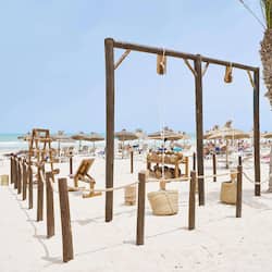 On the beach, white sand
