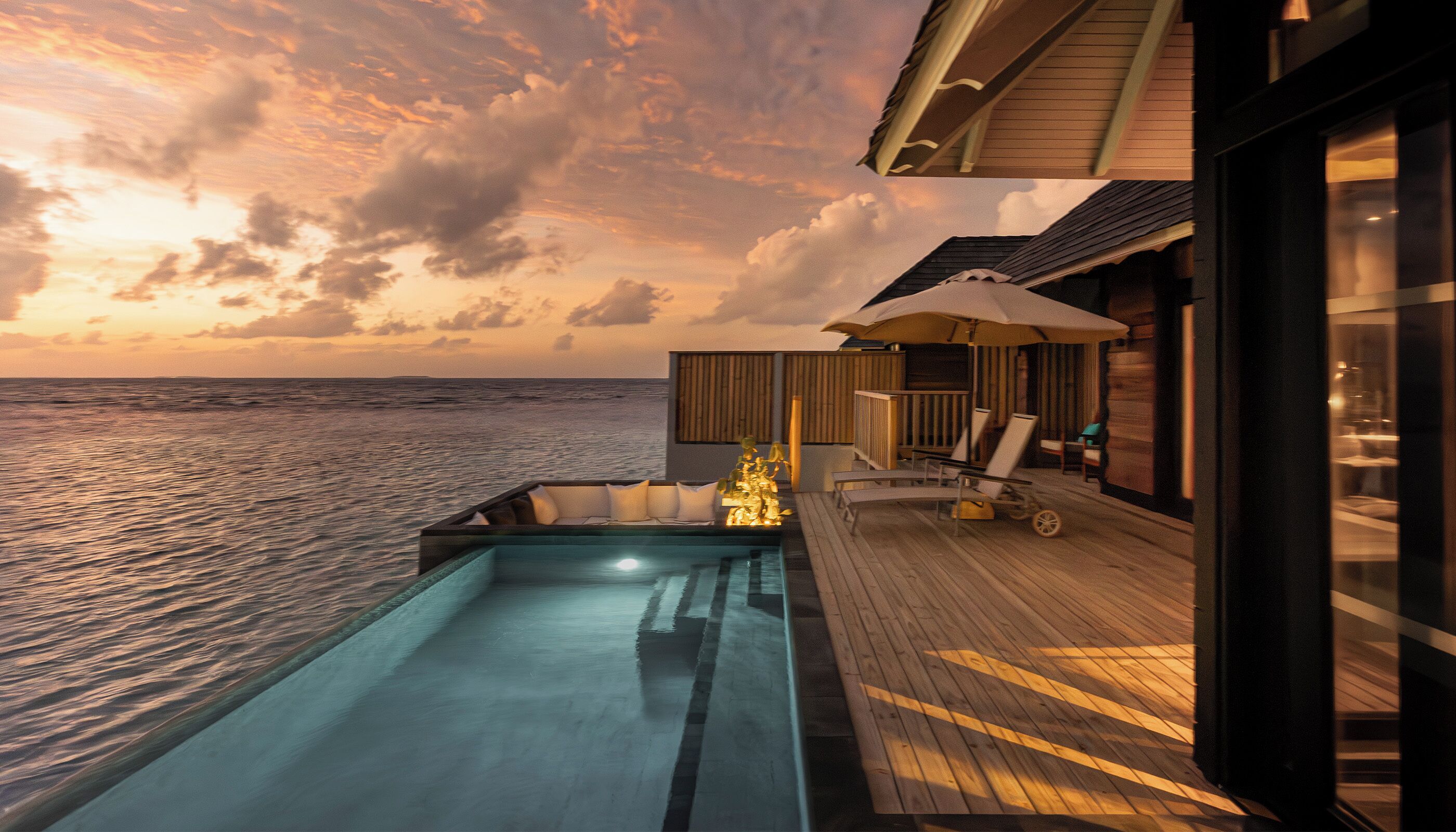 Sunset Horizon Water Villa with Pool Free seaplane transfer for 2 guests (7+Nights, Stays til 26th D | View from room