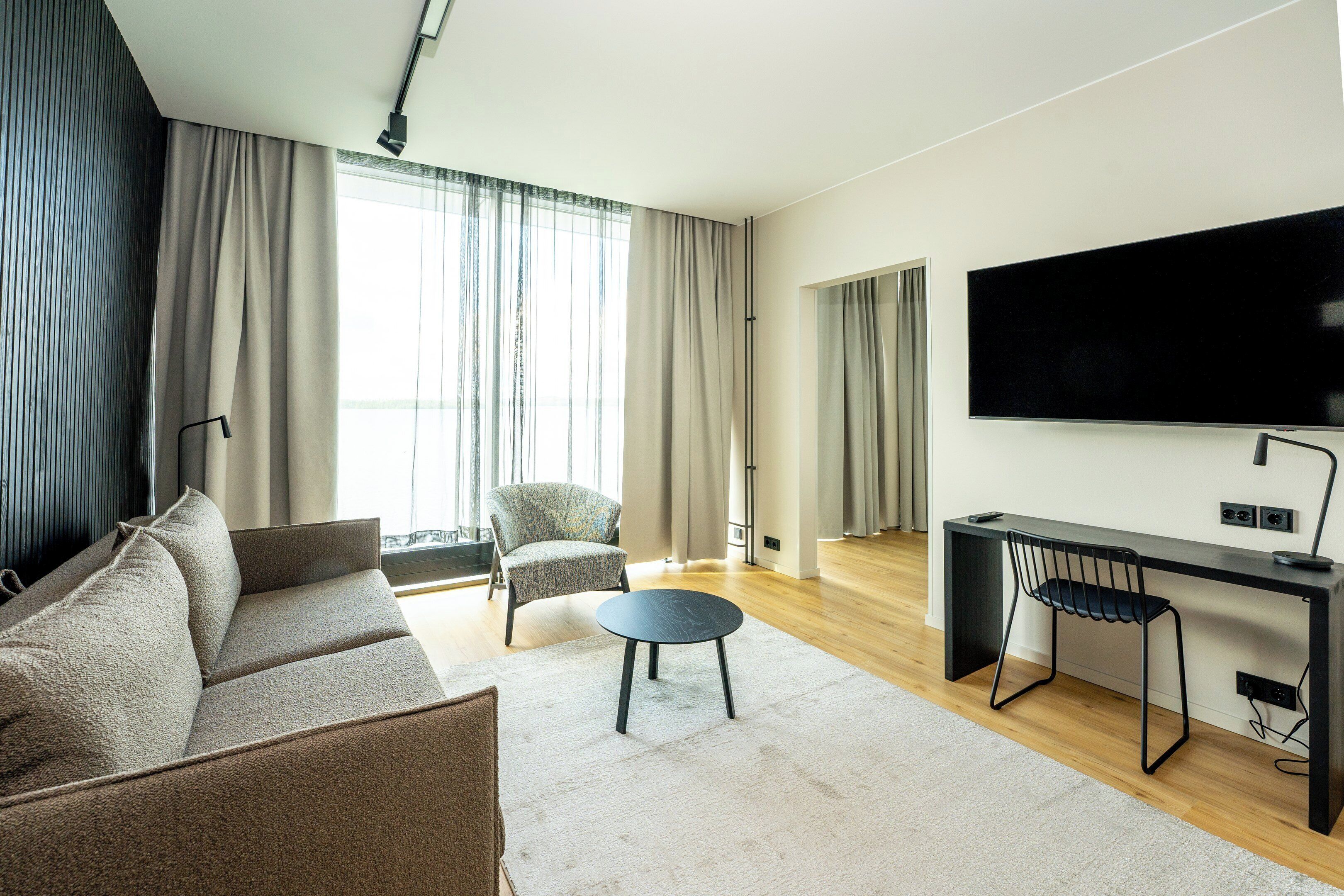 superior room, 1 king bed (superiorx - two extra beds possible) | living area | flat-screen tv