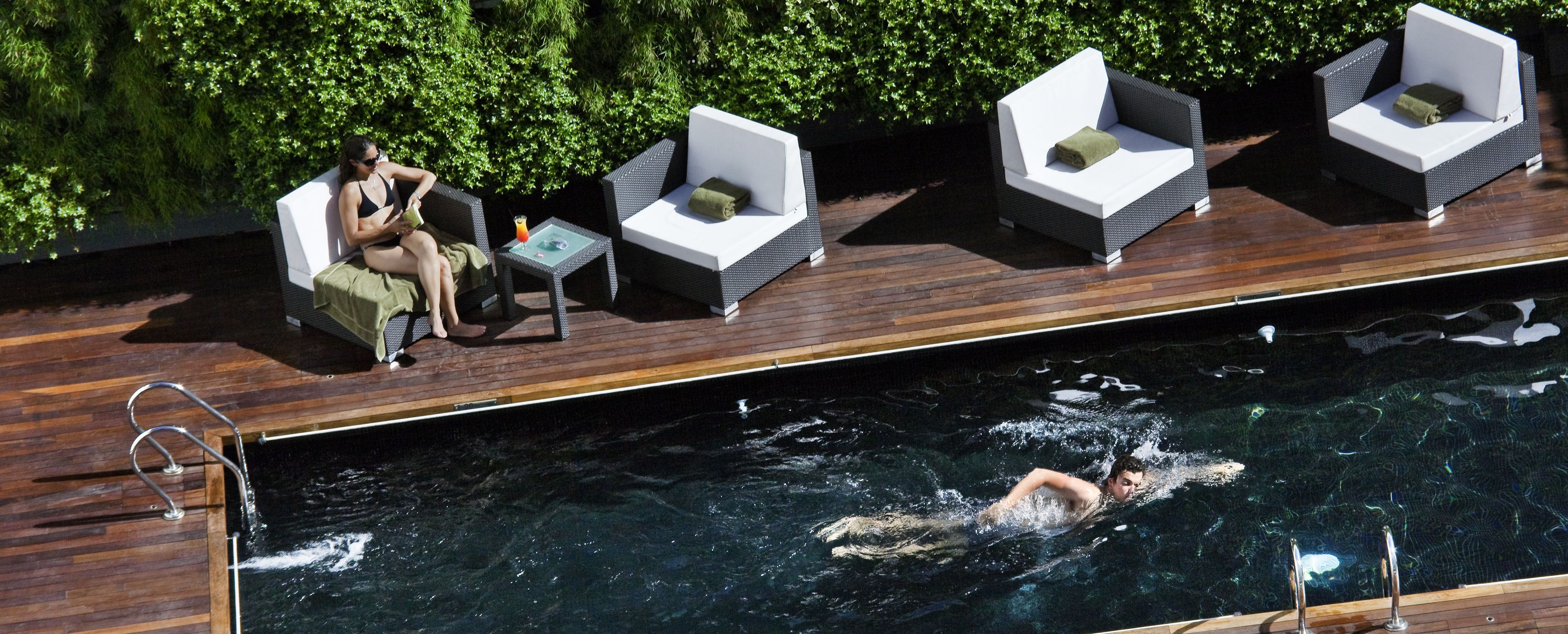 Seasonal outdoor pool, open 10 AM to 7 PM, pool loungers