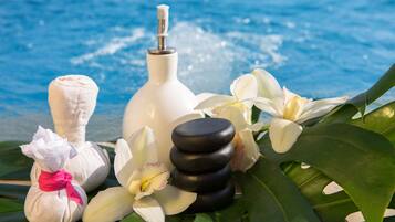 Soins corporels, massages aux pierres chaudes