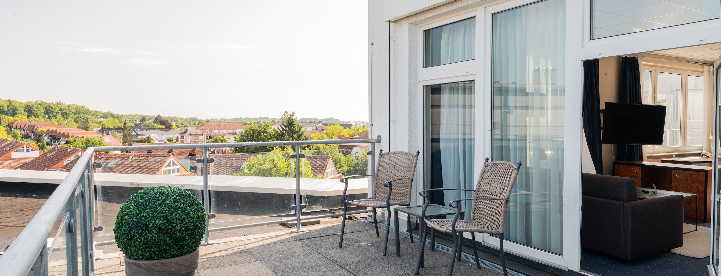 Loftsleilighet, 1 kingsize-seng med sovesofa | Terrasse/patio