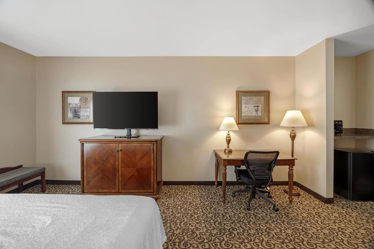 Chambre Standard, 1 très grand lit, non-fumeur, réfrigérateur et four à micro-ondes | Coffre-fort, bureau, fer et planche à repasser, accès au Wi-Fi (inclus)
